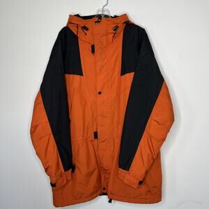 Helly Hansen Jacket Mens XL Orange Black Hooded Ski Helly Tech 3M Thinsulate